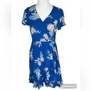 Roxy Dress Summer Floral Flirt Ruffle Sexy Cute Wrap Tropical Coastal Cowgirl